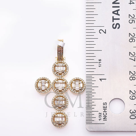 Unisex 14K Yellow Gold Cross Pendant with 1.07 CT Diamonds