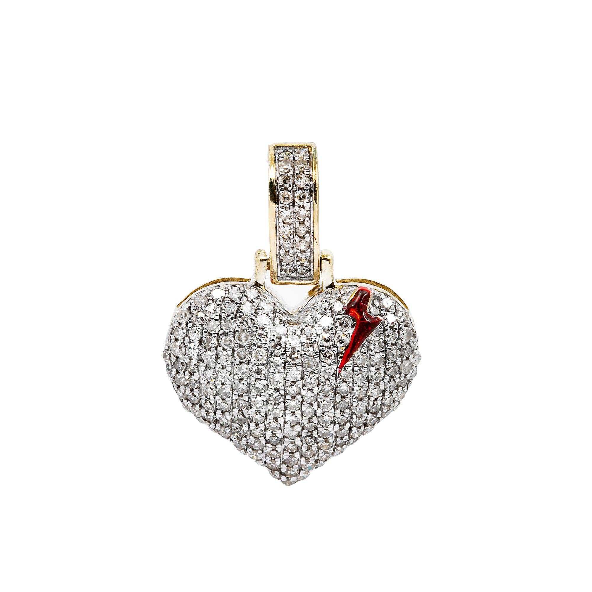 10K YELLOW GOLD  HEART PENDANT 0.55 CT
