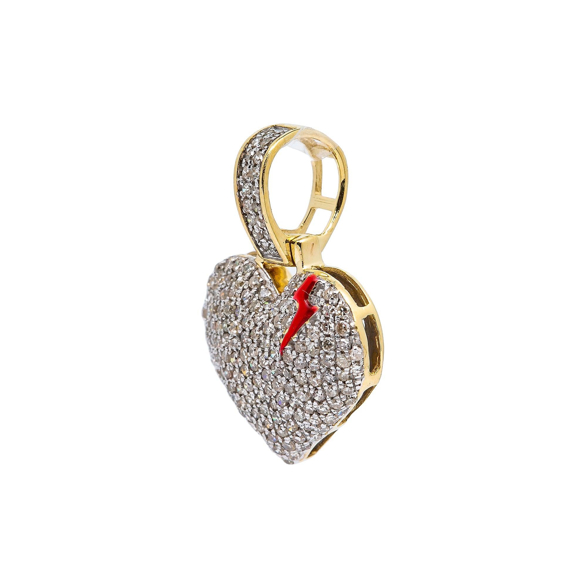 10K YELLOW GOLD  HEART PENDANT 0.55 CT