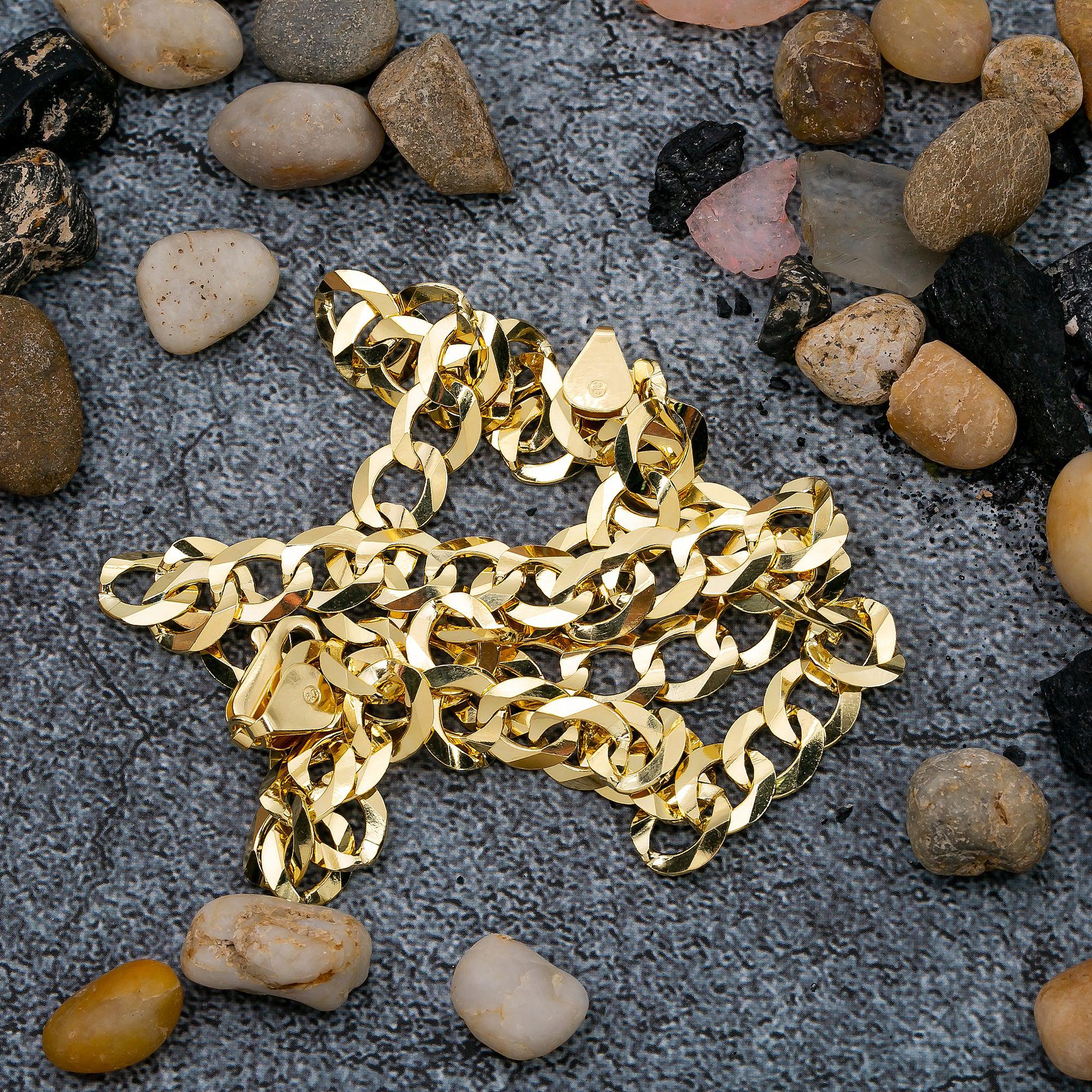 10k Yellow Gold 8.5 mm Solid Open Cuban Link Available In Sizes 18"-26"
