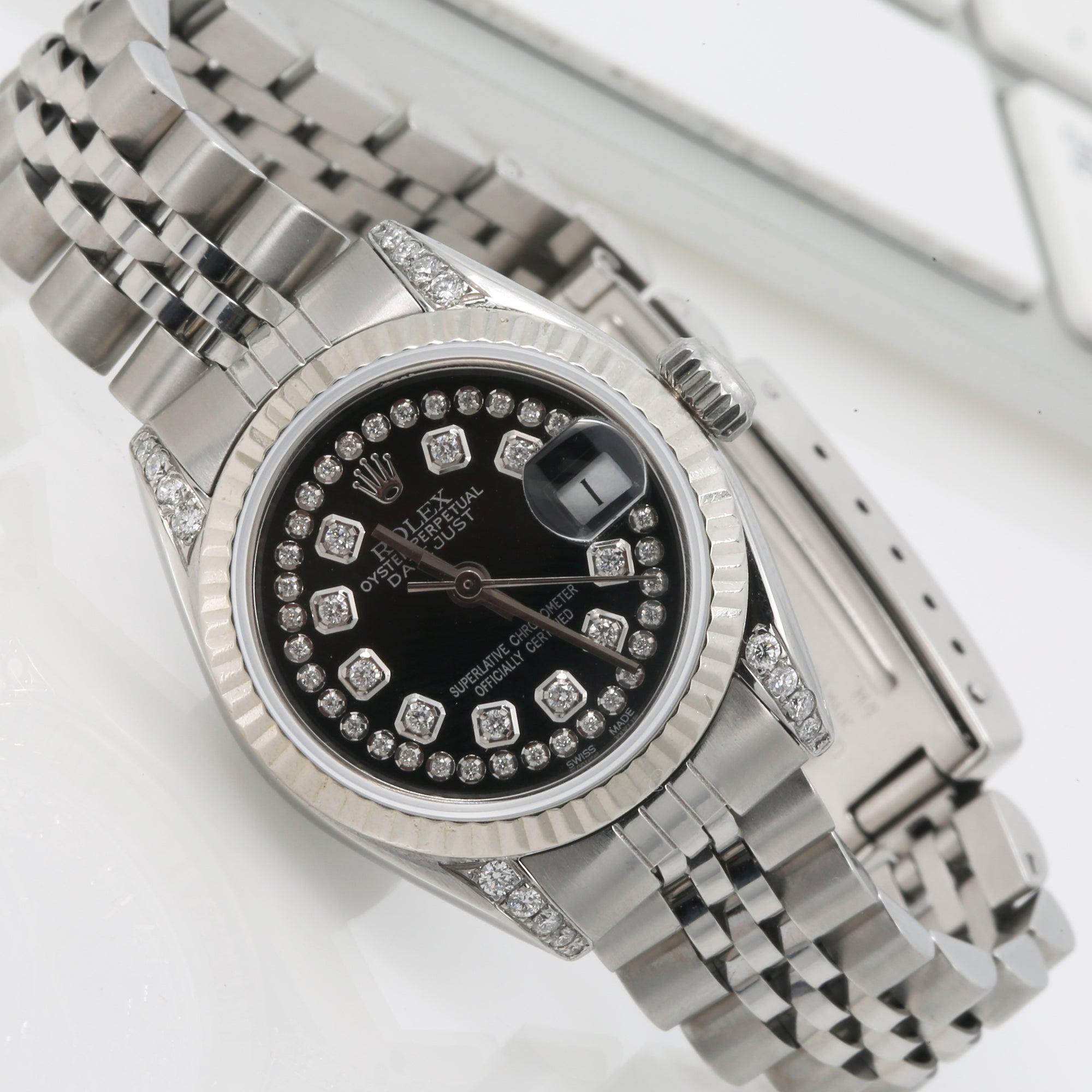 Rolex Datejust 26MM 6916 Black Diamond Dial Fluted Bezel Stainless Steel Jubilee Bracelet