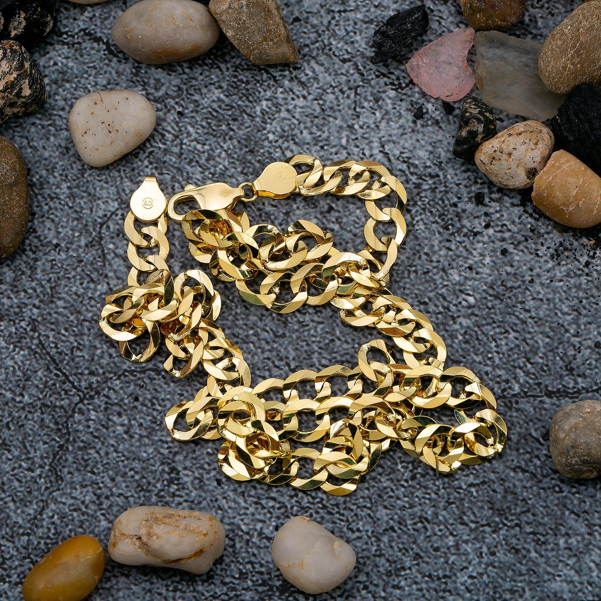 10k Yellow Gold 7mm Solid Open Cuban Link Available In Sizes 18"-26"
