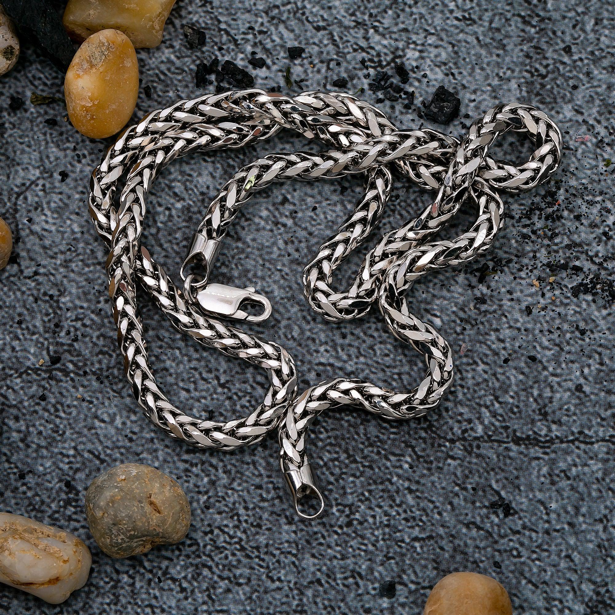 10k White Gold 4mm Hollow Box Chain Available In Sizes 18"-26"