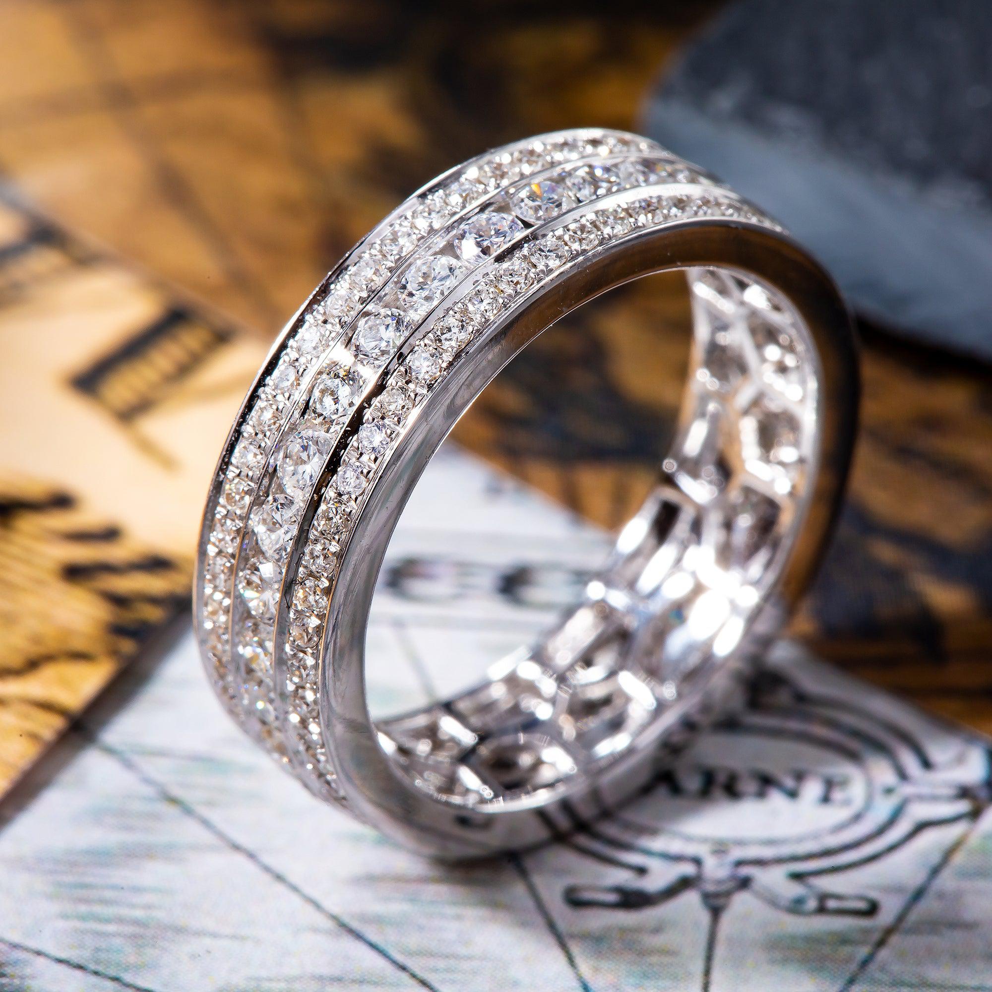 18K White Gold Ladies Ring with 1.61 CT Diamonds