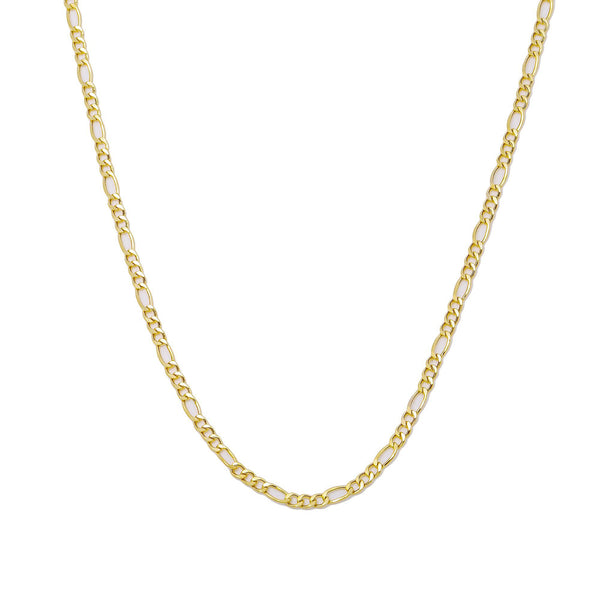 アクセサリー 10K Figaro Necklace 46cm 2mm 10K Yellow Gold 2mm Hollow Figaro Chain Available In Sizes 18