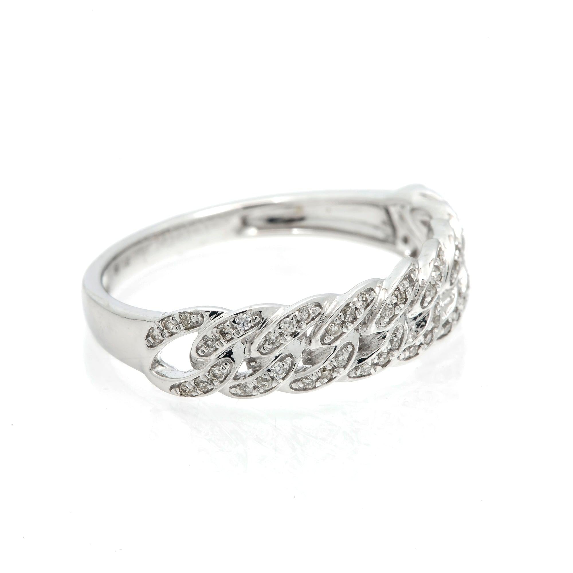 14K GOLD DIAMOND MIAMI CUBAN RING 0.15 CT