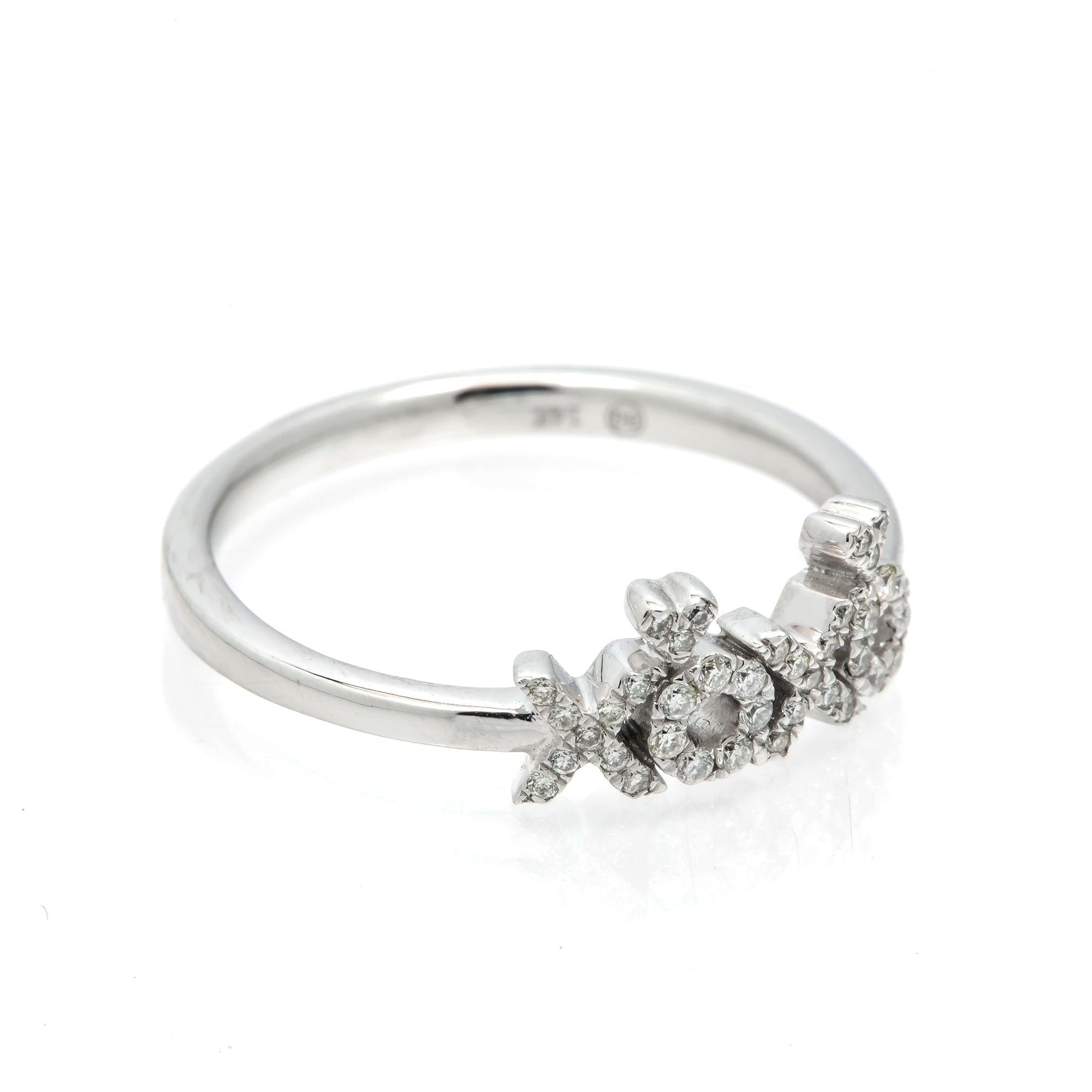 14K GOLD DIAMOND XOXO HEARTS RING 0.15 CT