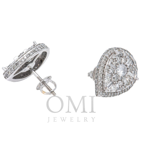14K WHITE GOLD DIAMOND EARRINGS WITH 1.50 CT