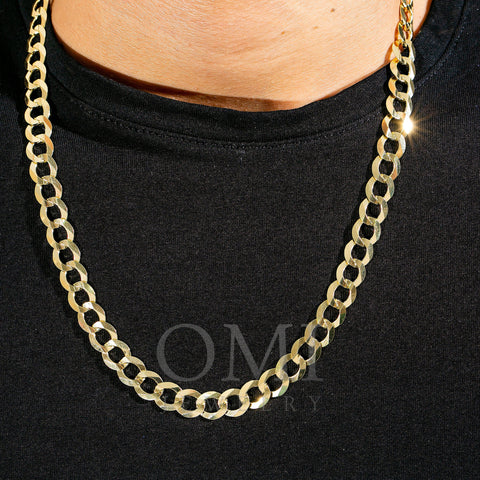 10k Yellow Gold 8.5 mm Solid Open Cuban Link Available In Sizes 18