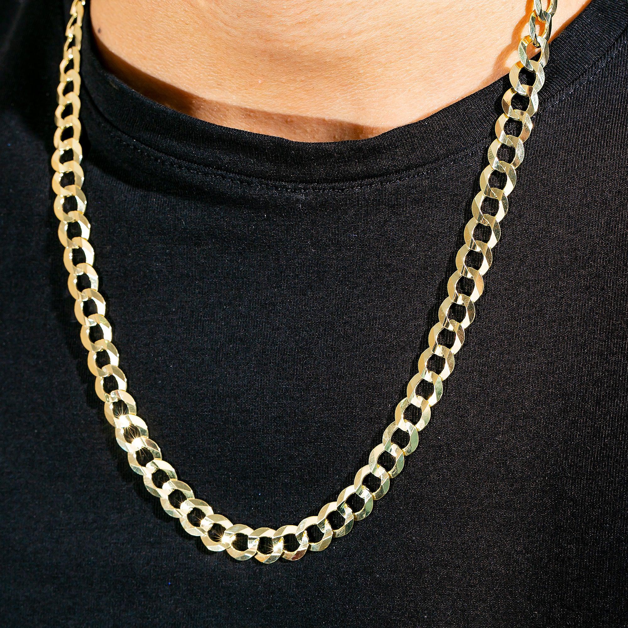 10k Yellow Gold 9mm Solid Open Cuban Link Available In Sizes 18"-26"