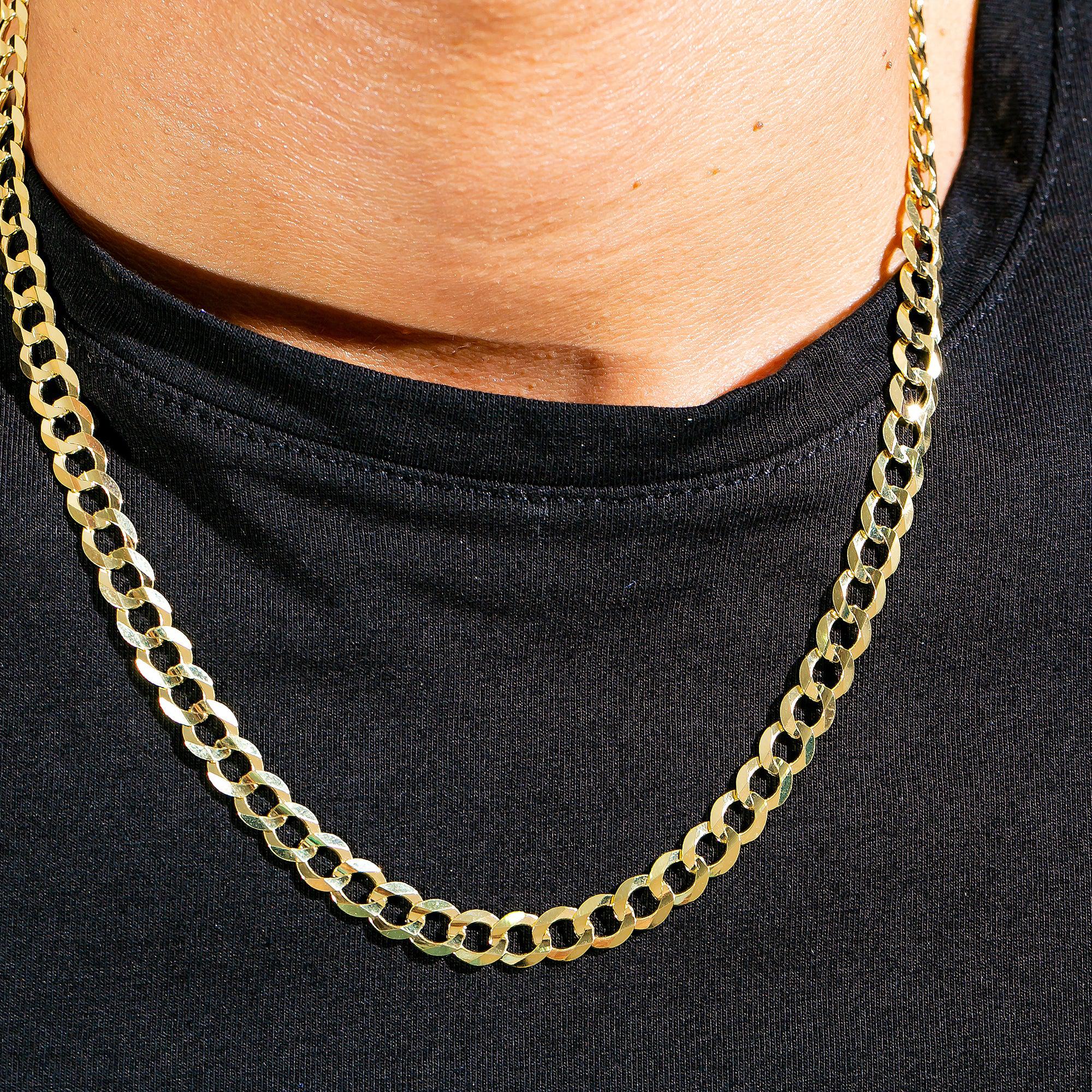 10k Yellow Gold 7mm Solid Open Cuban Link Available In Sizes 18"-26"