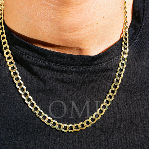 10k Yellow Gold 7mm Solid Open Cuban Link Available In Sizes 18