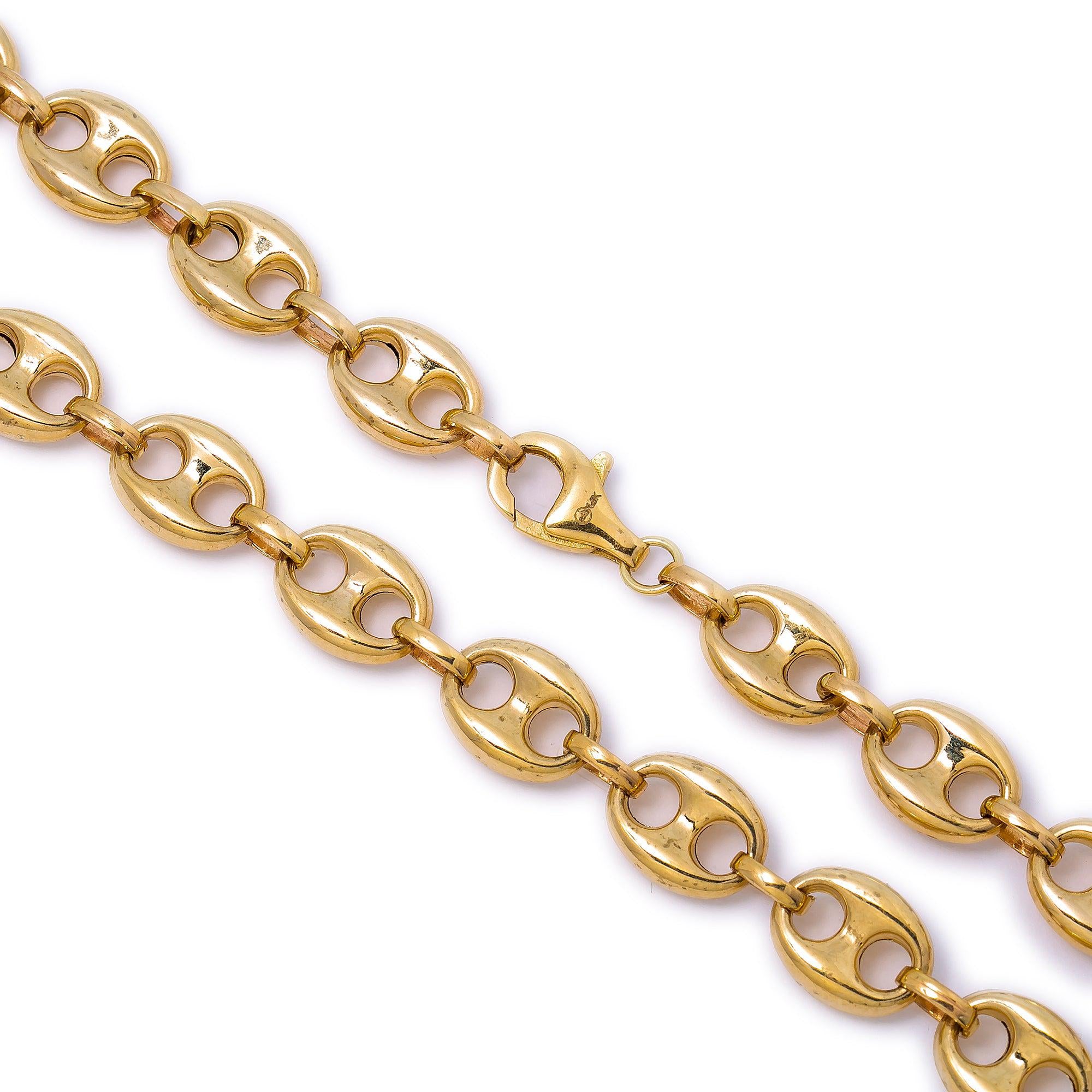 14K Yellow Gold 8.93mm Puff Chain Available In Sizes 18"-26"