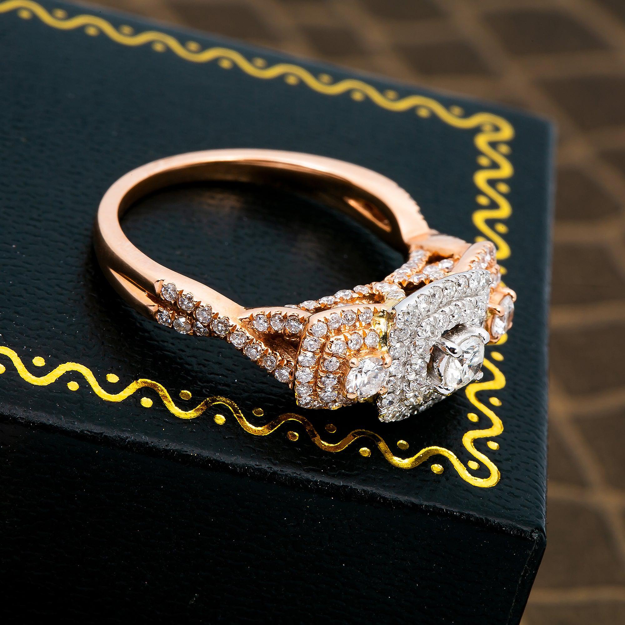 14K WHITE/ROSE GOLD LADIES ENGAGEMENT RING WITH 1.00 CT DIAMONDS