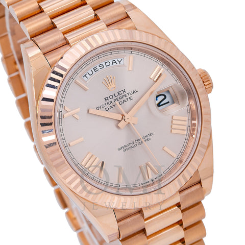 Rolex Day-Date 228235 40MM Pink Dial With Rose Gold President Bracelet