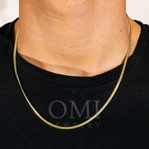 10k Yellow Gold 3mm Solid Miami Cuban Chain Link Available In Sizes 18