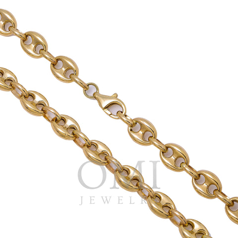 14K Yellow Gold 6.60mm Puff Chain Available In Size 18