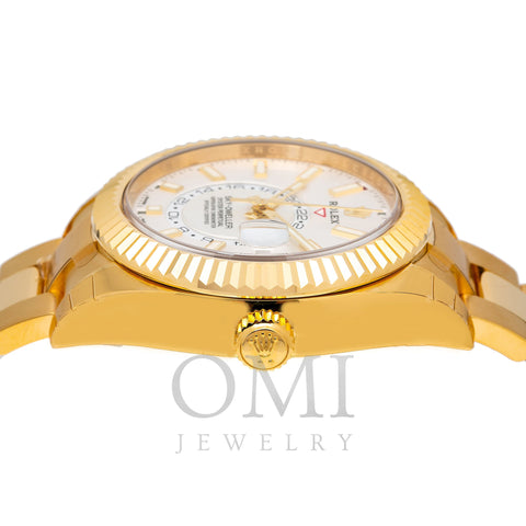 Rolex Sky-Dweller 326938 42MM White Dial With Yellow Gold Bracelet