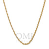 14K Yellow Gold 1.2mm Laser Hollow Rope Chain Available In Sizes 18"-26"