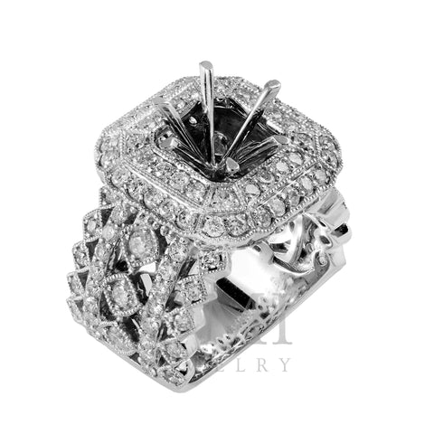 18K White Gold Diamond Semi-Mounting Women's Ring With 2.80 CT Diamonds