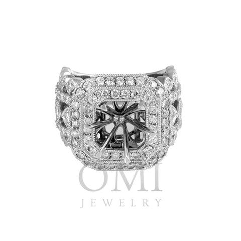 18K White Gold Diamond Semi-Mounting Women's Ring With 2.80 CT Diamonds