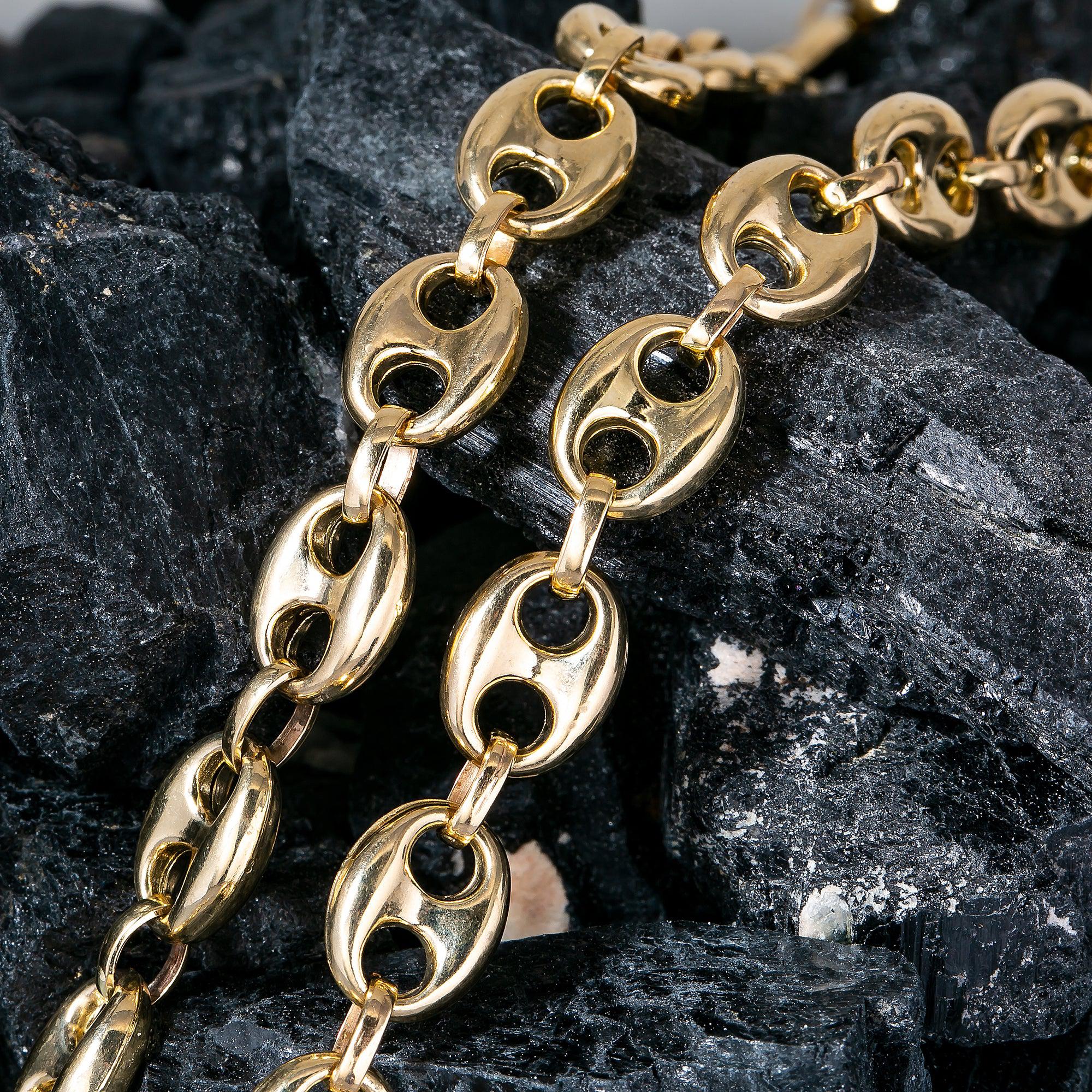 14K Yellow Gold 8.93mm Puff Chain Available In Sizes 18"-26"