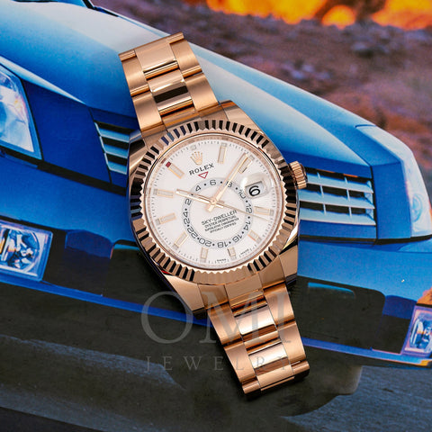 Rolex Sky-Dweller 326935 42MM White Dial With 18K Rose Gold Bracelet