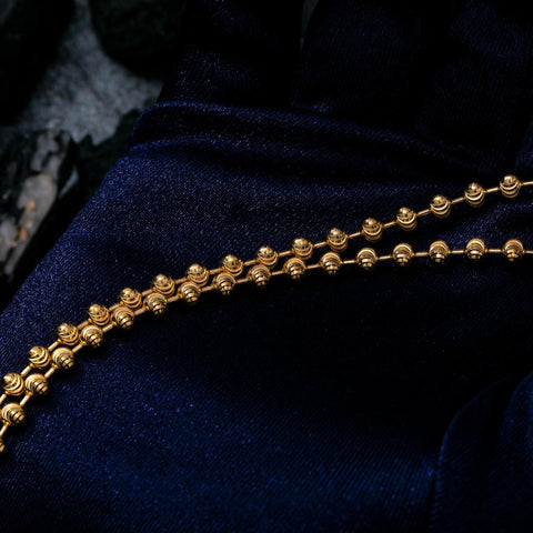 10K Yellow Gold 3.64mm Moon Bead Chain Available In Size 18