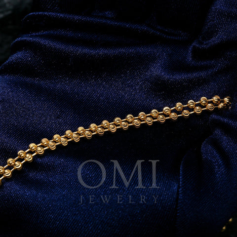 10K Yellow Gold 3.9mm Moon Bead Chain Available In Size 18