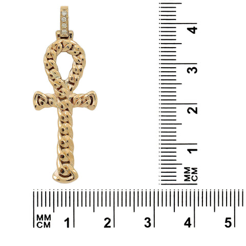 14K Yellow Gold Unisex Cross Shaped Pendant