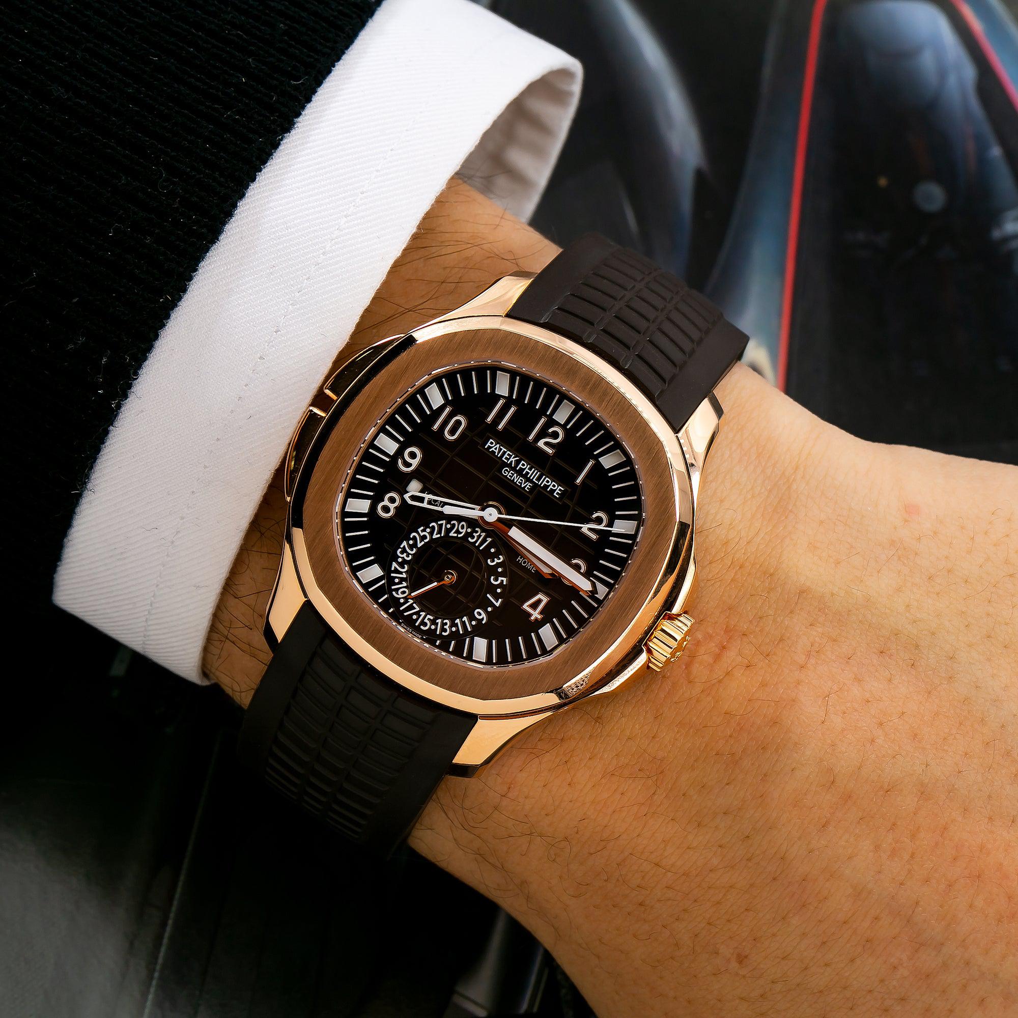 Patek Philippe Aquanaut 40.8MM 5164R-001 Brown Arabic Dial Rose Gold Bezel Brown Rubber Bracelet