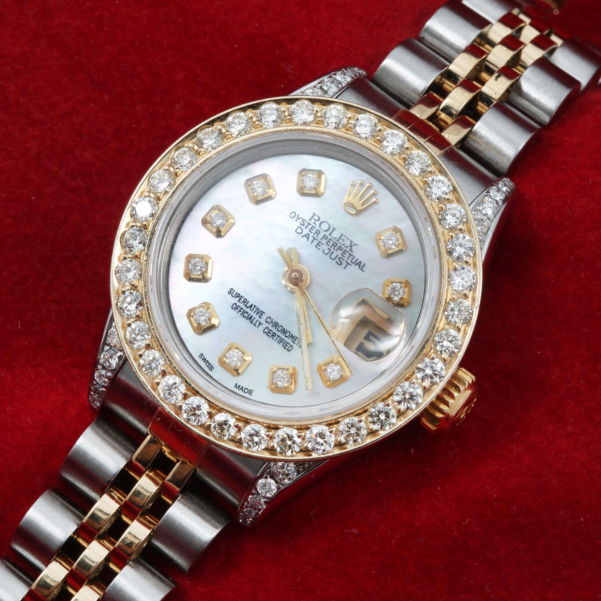 Rolex Datejust 26mm Mother of Pearl Diamond Dial With Two Tone Jubilee Bracelet 2.5 CT