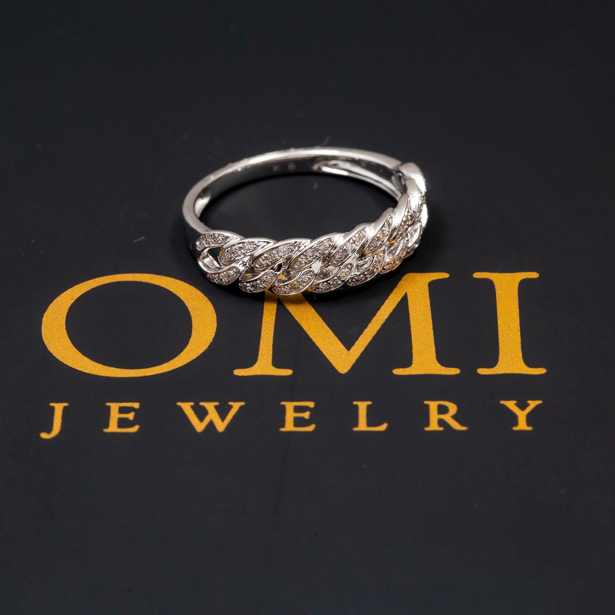 14K GOLD DIAMOND MIAMI CUBAN RING 0.15 CT