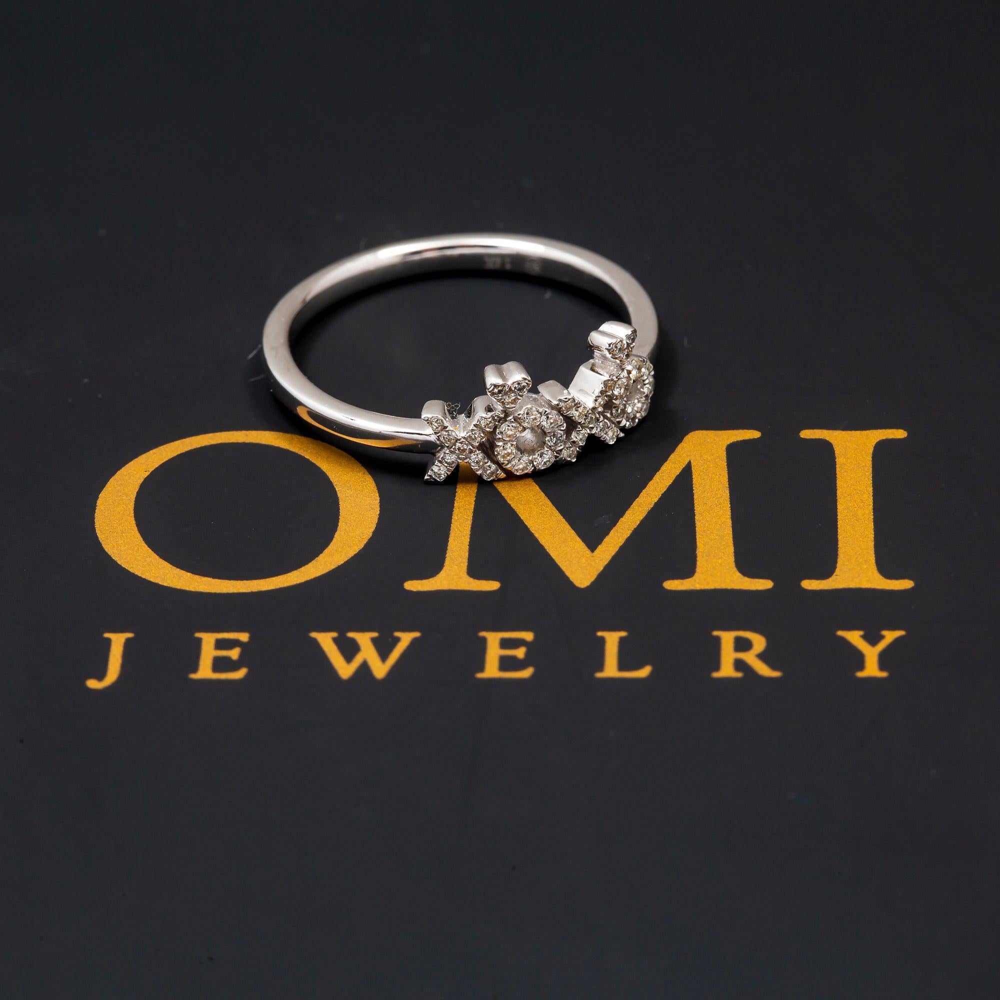 14K GOLD DIAMOND XOXO HEARTS RING 0.15 CT