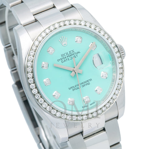 Rolex Datejust 116200 36MM Turquoise Diamond Dial With Stainless Steel Oyster Bracelet