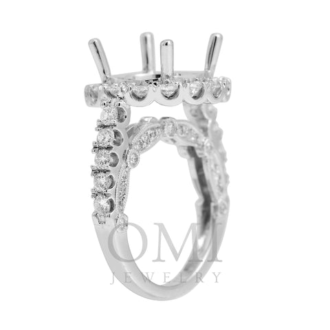 18K White Gold Diamond Engagement Semi-Mounting Women's Ring With 1.78 CT Diamonds