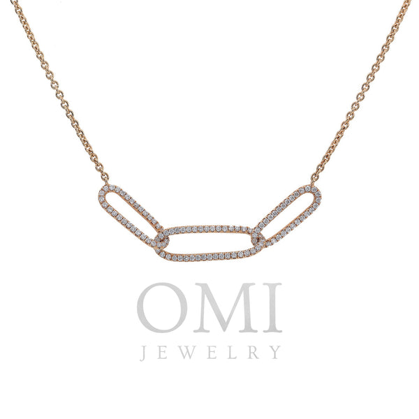 18K Yellow Gold Diamond 3 Rounds Necklace