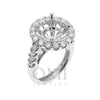 18K White Gold Diamond Semi-Mounting Women's Ring With 1.49 CT Diamonds