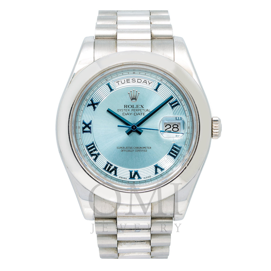 Rolex Platinum President Ice Blue Roman Dial