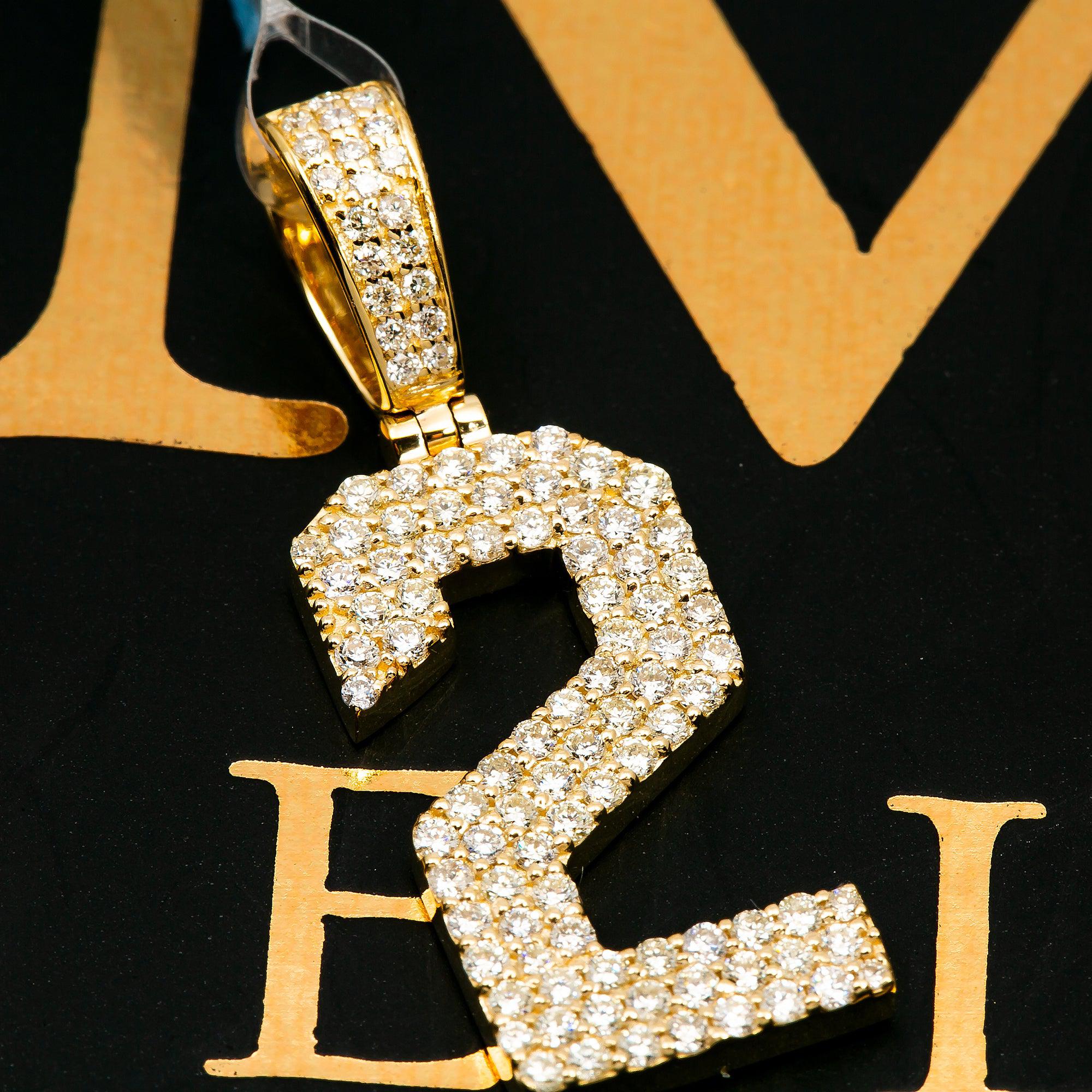 10K YELLOW GOLD DIAMOND NUMBER 2 PENDANT 0.85 CT