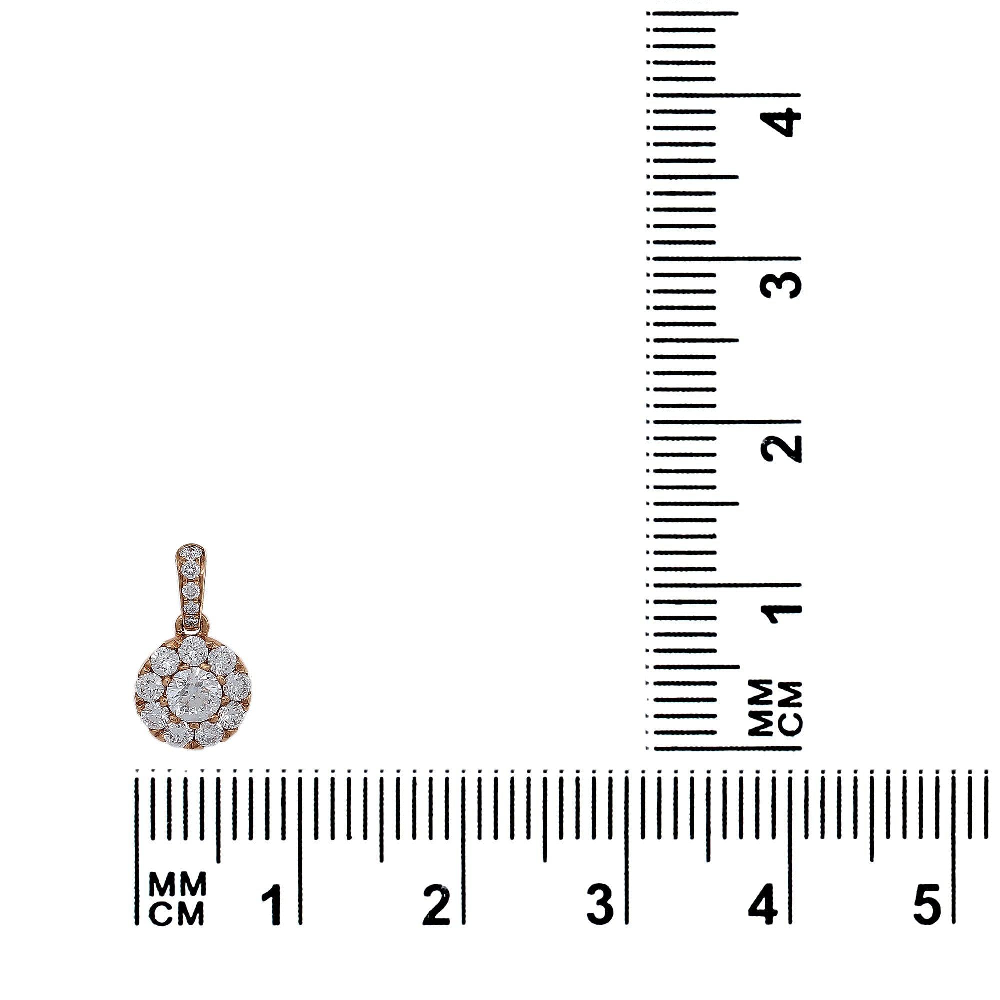 18K Yellow Gold Diamond Round Shaped Pendant