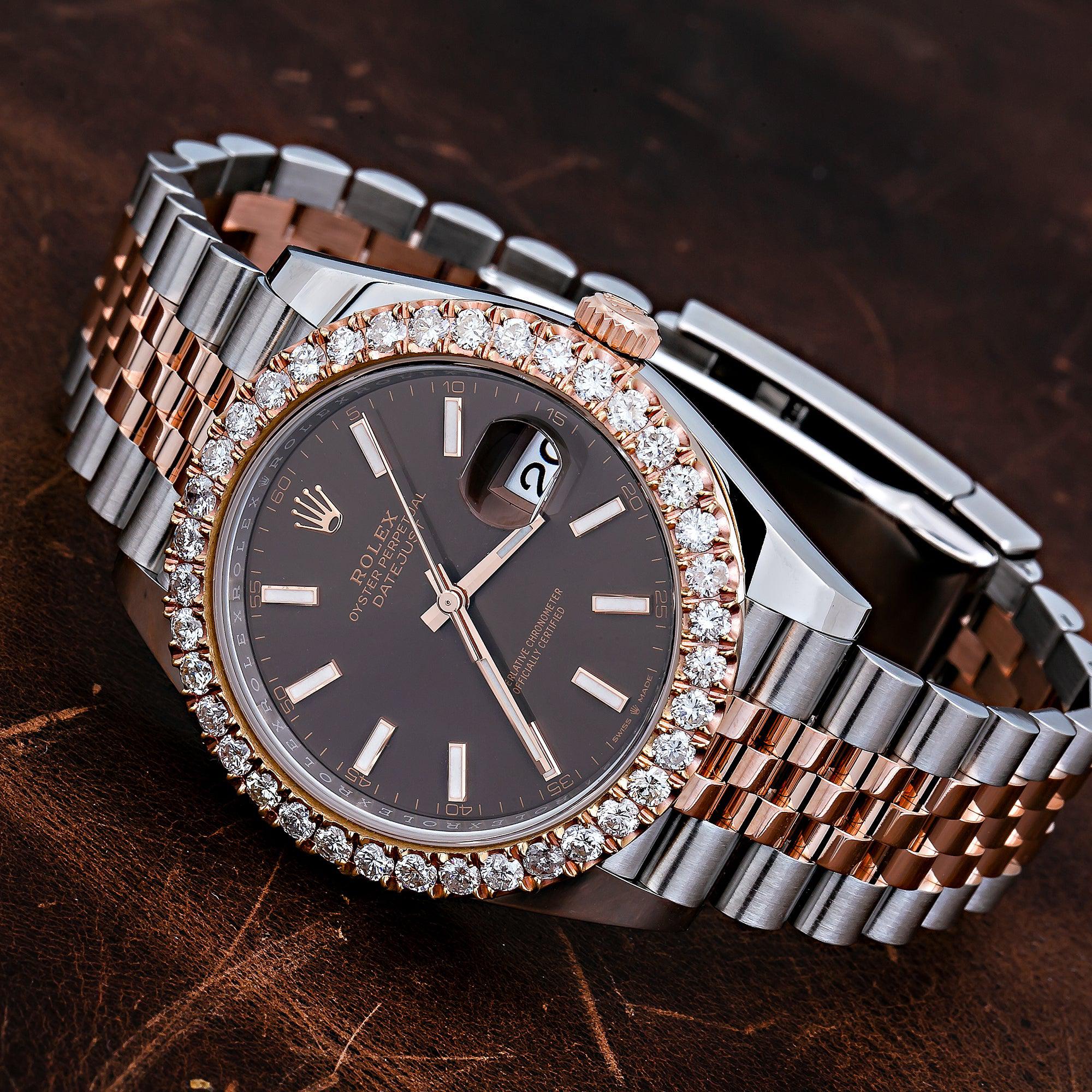 Rolex Datejust 41MM 126331 Chocolate Diamond Dial Diamond Bezel Two Tone Jubilee Bracelet
