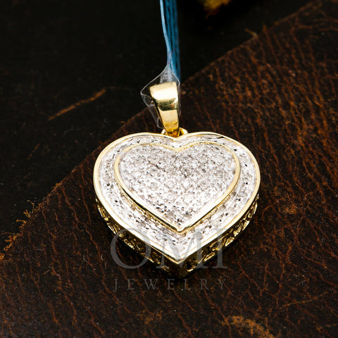 10K YELLOW GOLD LADIES HEART  PENDANT WITH 0.10 CT DIAMONDS