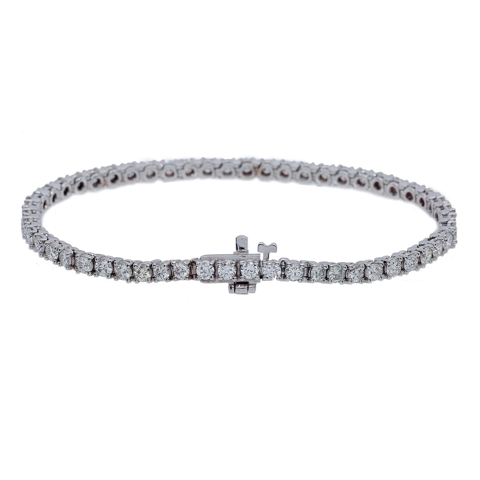 14K White Gold Bracelet With Diamonds