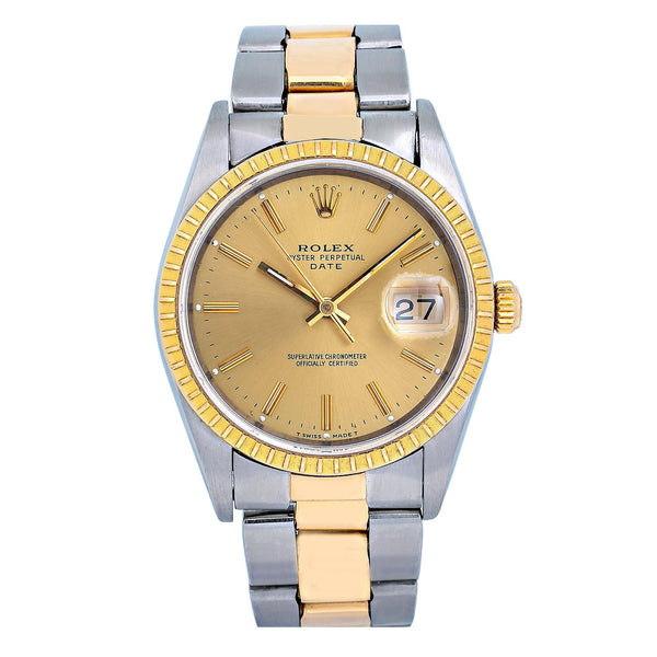 Rolex Oyster Perpetual Date 15233 34MM Champagne Dial With Two Tone Jubilee Bracelet