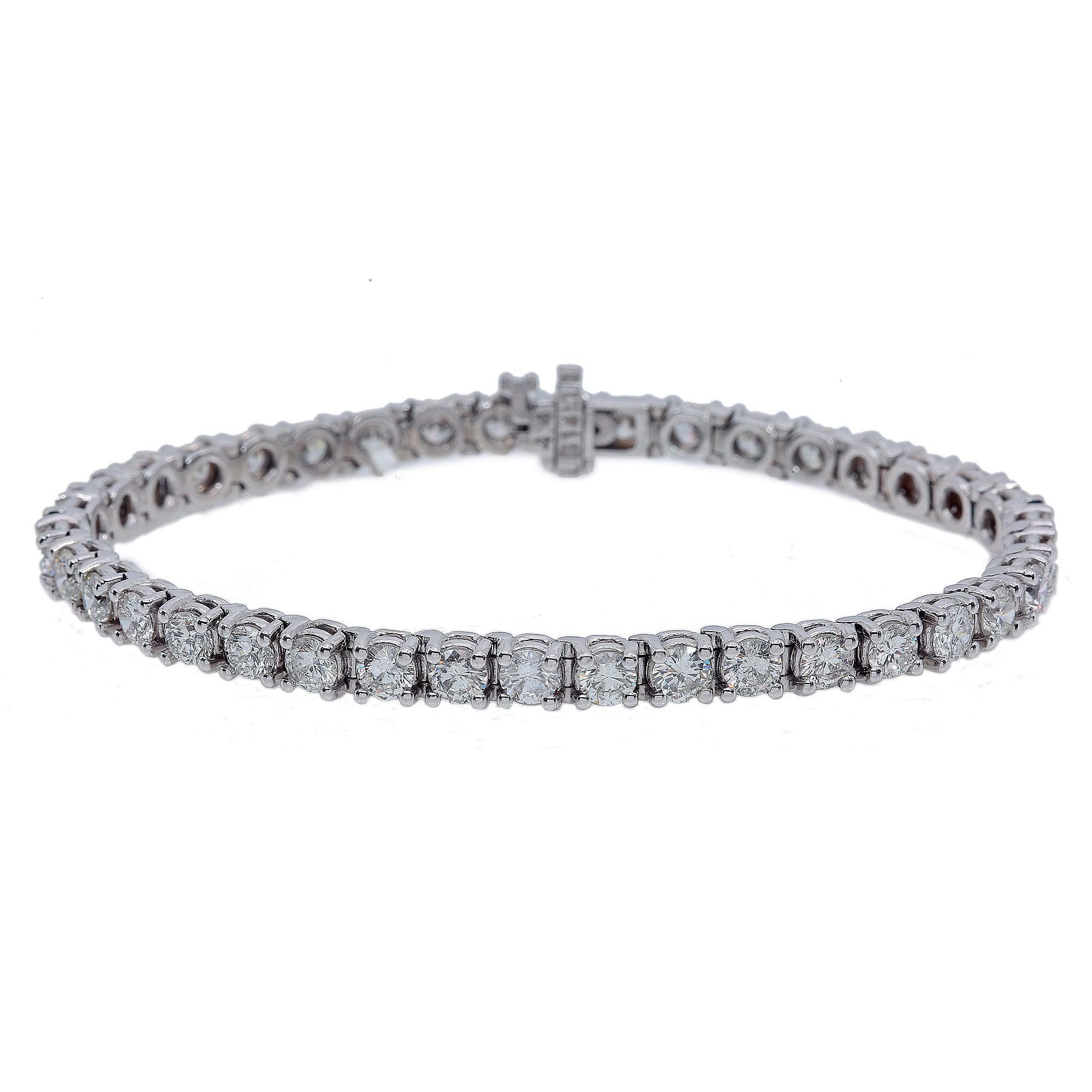 14K White Gold Bracelet With Diamonds