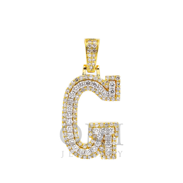 14K YELLOW GOLD LETTER G PENDANT WITH 0.90 CT DIAMONDS