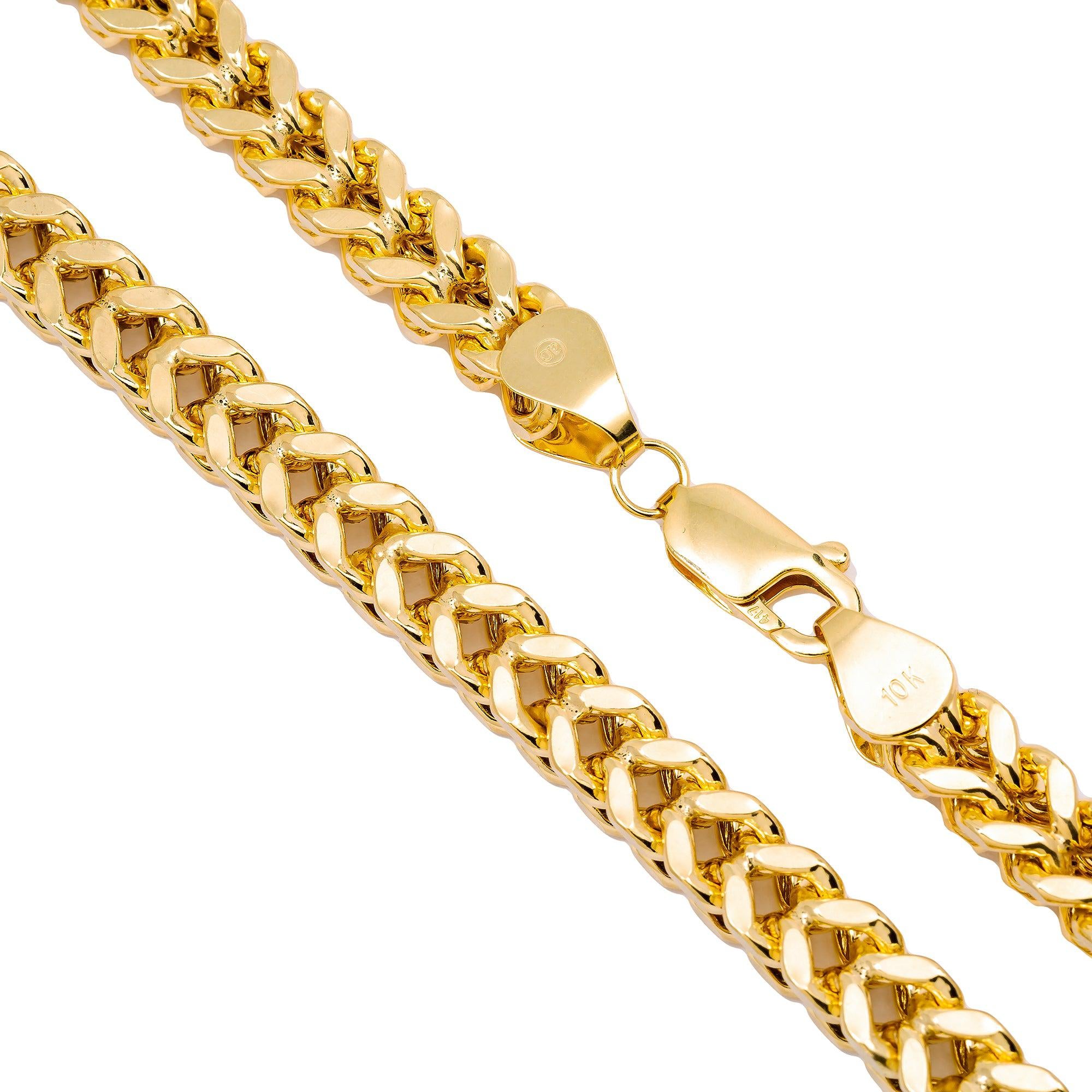10K Yellow Gold 7.32mm Hollow Box Franco Chain Available In Sizes 18