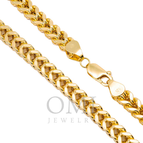 10K Yellow Gold 7.32mm Hollow Box Franco Chain Available In Sizes 18