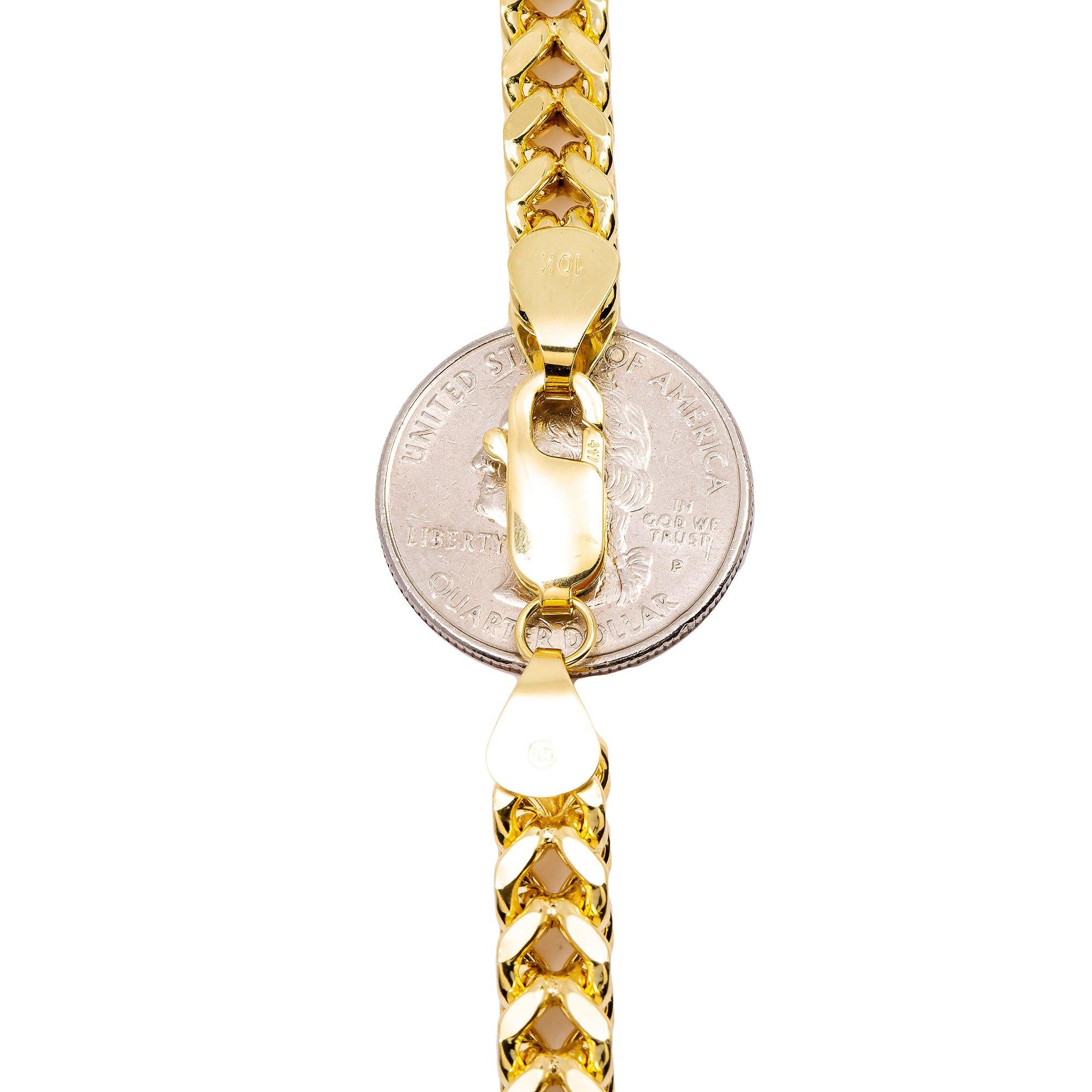 10K Yellow Gold 7.32mm Hollow Box Franco Chain Available In Sizes 18